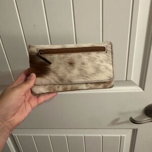 Cowhide Clutch with Zipper
